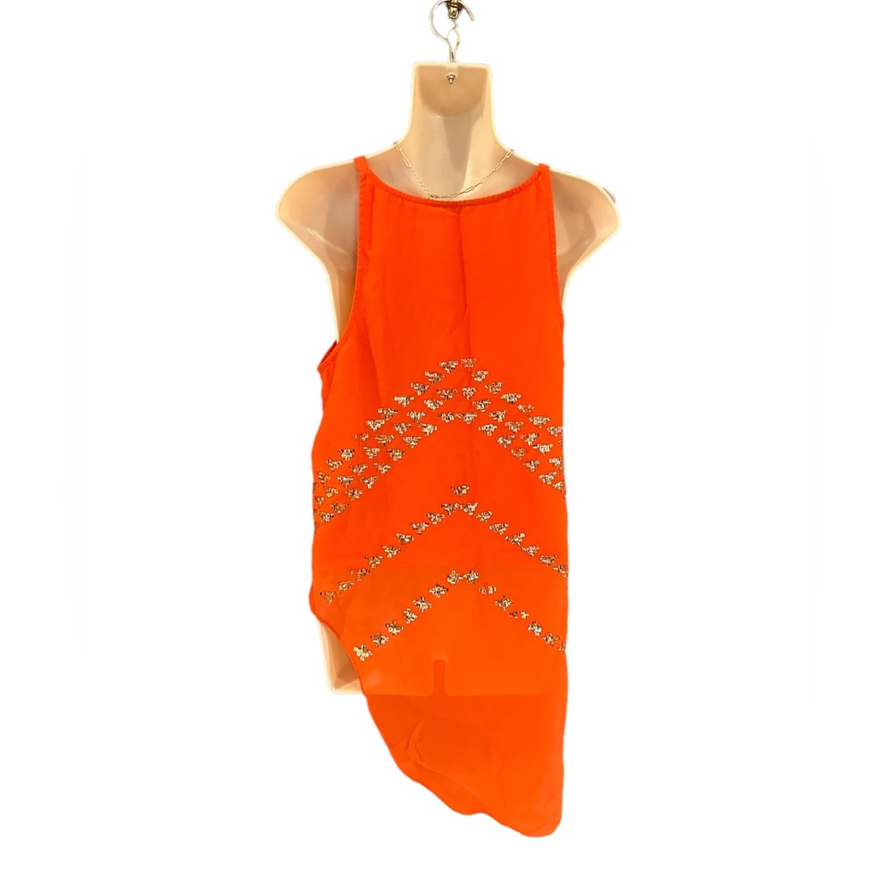 MARCIANO Orange Sequin Tank Top Blouse Tunic‎ - Picture 9 of 14
